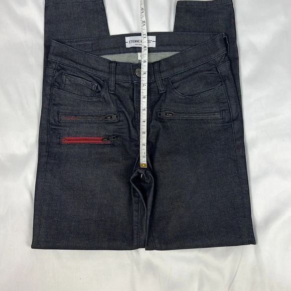 Etienne Marcel Los Angeles Dark Wash Zipper Moto Skinny Jean Size 26 - Picture 10 of 13